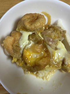 絶品 麩(あれば油麩)の卵とじ(親子丼)-レシピのメイン写真