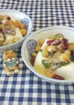 簡単ミックスビーンズの冷奴-レシピのメイン写真