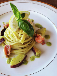 タコとさつまいものジェノベーゼパスタ-レシピのメイン写真