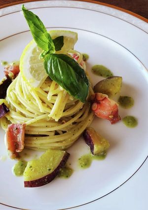 タコとさつまいものジェノベーゼパスタ-レシピのメイン写真