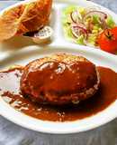 カレーソースのチーズインハンバーグ♪
