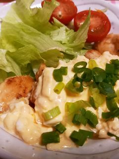 鶏むね肉の甘辛炒めタルタルソースかけ♡-レシピのメイン写真