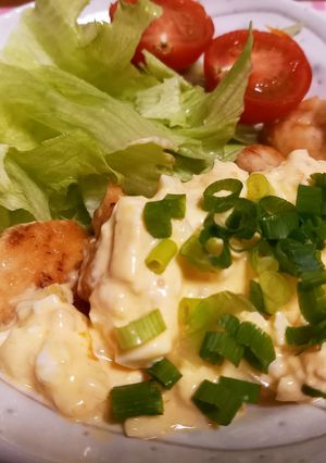 鶏むね肉の甘辛炒めタルタルソースかけ♡‪-レシピのメイン写真