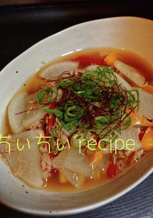 茶色いおかず♡‪大根とツナの煮物-レシピのメイン写真
