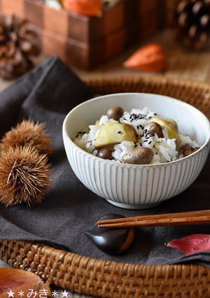 栗入りむかごご飯♪-レシピのメイン写真
