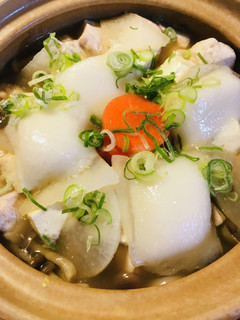 鍋の素活用●鶏肉&豆腐の煮込み餅うどん鍋-レシピのメイン写真
