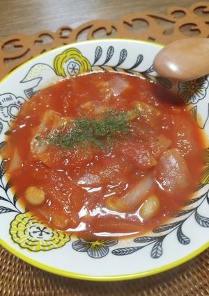 栄養満点!!トマトと大豆のスープ-レシピのメイン写真