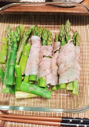 レンチン！豚バラのアスパラ巻き〜-レシピのメイン写真
