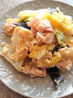 簡単!白菜とベーコンの玉子とじ-レシピのメイン写真
