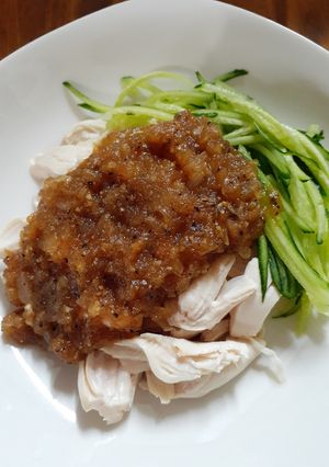 おろし玉ねぎ＆黒胡椒たれの茹で鶏ささみ☆-レシピのメイン写真