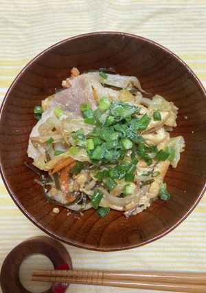 キャベツともやしと豚バラ肉の蒸し煮-レシピのメイン写真