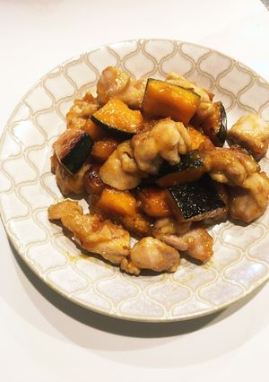 かぼちゃと鶏もも肉の照り焼き♡-レシピのメイン写真