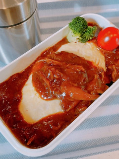 スープジャーで、デミグラスオムライス弁当-レシピのメイン写真