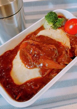 スープジャーで、デミグラスオムライス弁当-レシピのメイン写真