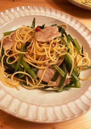 ボリューミーで男ウケ◎豚バラと葱のパスタ-レシピのメイン写真