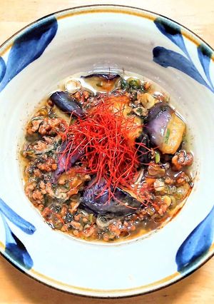 豚ひき肉と冷凍の揚げナスで味噌炒め-レシピのメイン写真