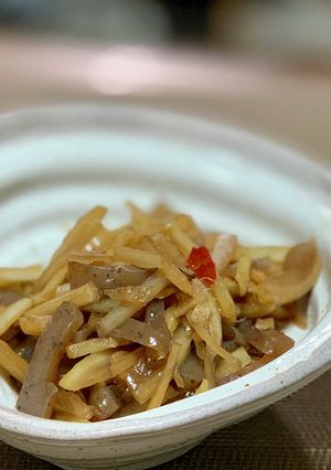 【おつまみ】大根の皮のきんぴら（生姜入）-レシピのメイン写真