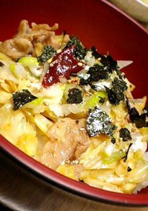 コチュジャンで簡単豚バラキャベツ丼-レシピのメイン写真