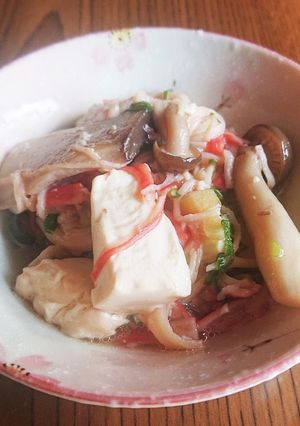 キノコとカニカマの中華風豆腐-レシピのメイン写真