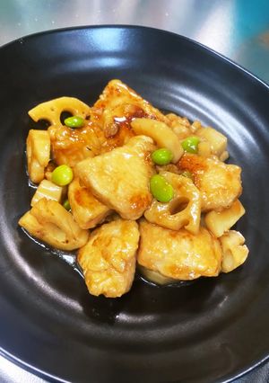 鶏胸肉と蓮根の甘酢炒め-レシピのメイン写真