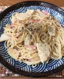 スパゲティ・里芋のクリームソース煮