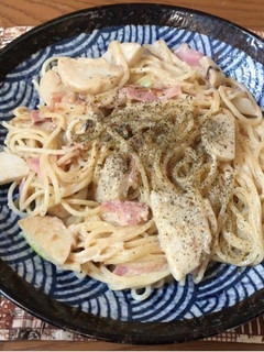 スパゲティ・里芋のクリームソース煮-レシピのメイン写真