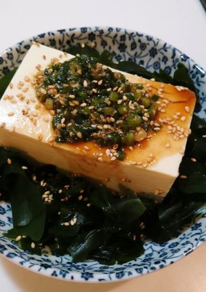 簡単！美味♪豆腐とわかめの香味だれサラダ-レシピのメイン写真
