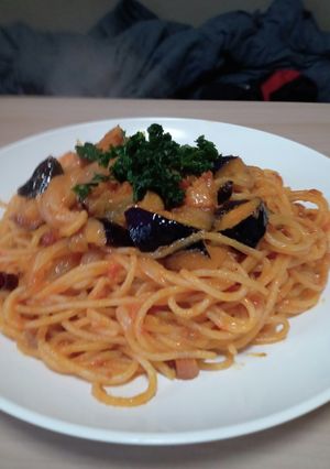 茄子と玉ねぎと挽肉のアラビアータ-レシピのメイン写真