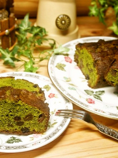 簡単♪ラムレーズン入り抹茶パウンドケーキ-レシピのメイン写真