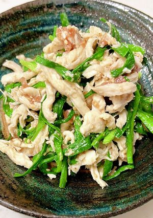 ニラと鳥ササミの梅肉和え-レシピのメイン写真