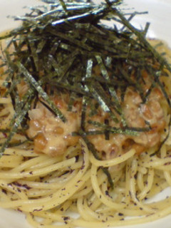 簡単10分♪梅しそ納豆パスタ-レシピのメイン写真
