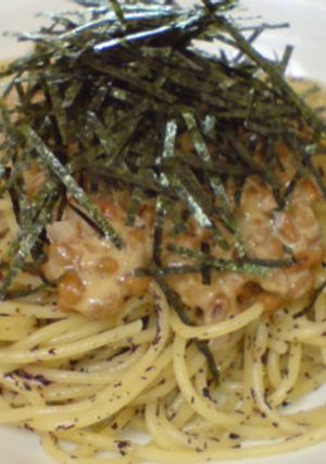 簡単10分♪梅しそ納豆パスタ-レシピのメイン写真