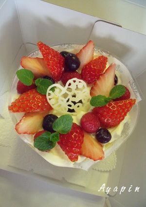 cakeデコレーションバタフライ＆ハート-レシピのメイン写真