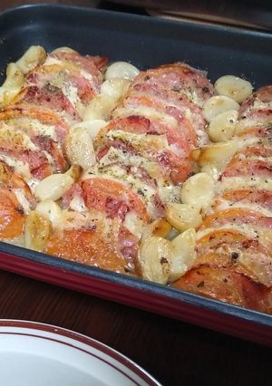 トマトと生ハムの重ね焼き ワインのお供!-レシピのメイン写真