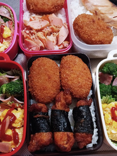 高校生息子、旦那、娘弁当(11/4)-レシピのメイン写真