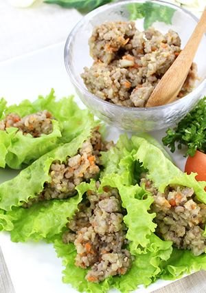 作り置きも◎レンコン肉味噌のレタス巻き-レシピのメイン写真