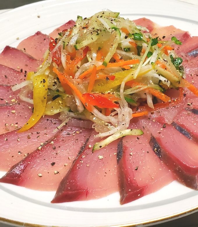 ワラサと5種の野菜のカルパッチョ by なべじぱっど 【クックパッド