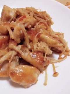 茶色いおかず☆鶏肉とエノキの照り焼き-レシピのメイン写真