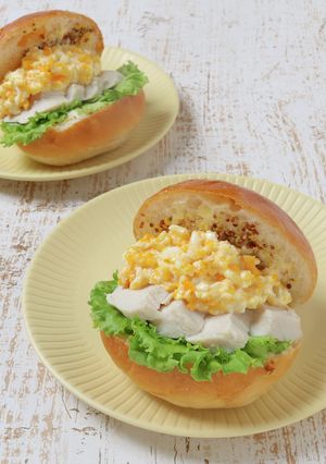 サラダチキンとたまごのもっちりサンド-レシピのメイン写真
