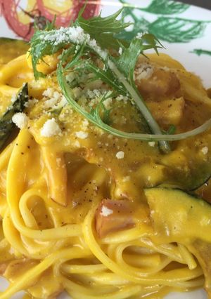 かぼちゃとベーコンのクリームパスタ-レシピのメイン写真