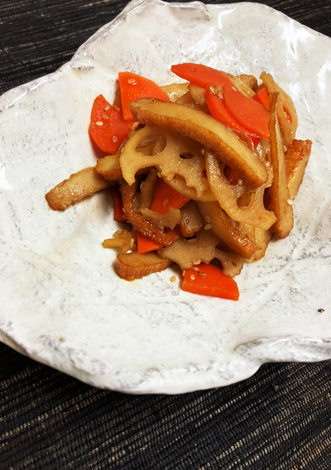 10分で蓮根とひら天の煮物-レシピのメイン写真