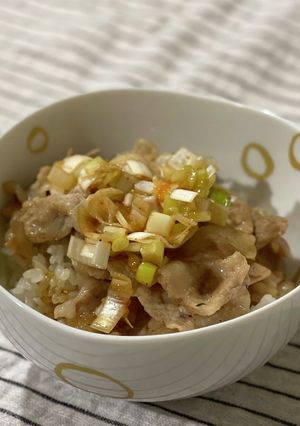 お昼にもちょうどいい豚肉ネギだれ丼-レシピのメイン写真