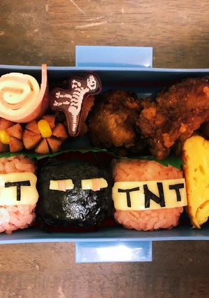 マイクラ♡キャラ弁♡超簡単♡エンダーマン-レシピのメイン写真