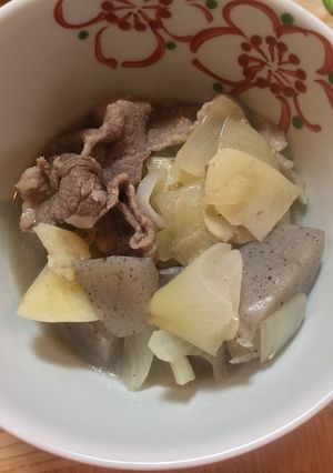 すきやき用牛肉とじゃがいもごぼうのだし煮-レシピのメイン写真