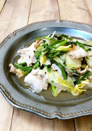 簡単♪白菜漬けと豚肉炒め/豚キムチ風-レシピのメイン写真