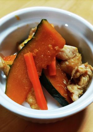 カボチャと鶏こま肉のきんぴら-レシピのメイン写真