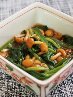 簡単&美味!ほうれん草となめこの煮びたし-レシピのメイン写真