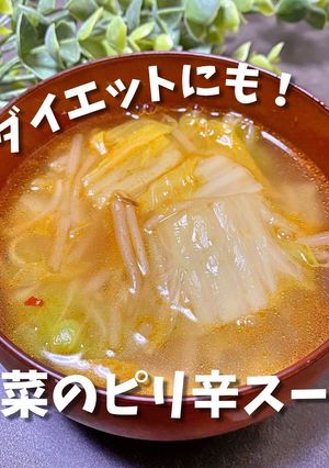 人気トップ10入り♪白菜のピリ辛スープ-レシピのメイン写真