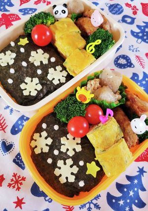 デコ弁☆冬が始まるよーっ！！初雪弁当☆-レシピのメイン写真