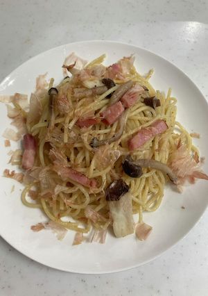 いりこまるごとだしベーコンきのこパスタ-レシピのメイン写真